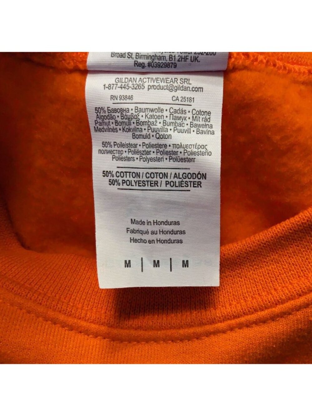 GILDAN Heavy Blend long sleeve Orange Black ALLISON Mermaid Sweatshirt Size M - Picture 6 of 8
